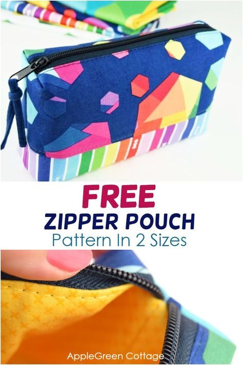 Sew A Zipper Pouch, Diy Zipper Pouch, Zipper Pouch Pattern, Easy Zipper Pouch, Sew A Zipper, Diy Pouch No Zipper, Pouch Design, Sew Zipper, Sewing To Sell