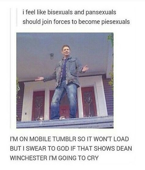 Of course its dean. Who else would it be? Supernatural Memes, Supernatural Funny, Supernatural Fandom, Misha Collins, Super Natural, Destiel, Castiel, Superwholock, Jensen Ackles