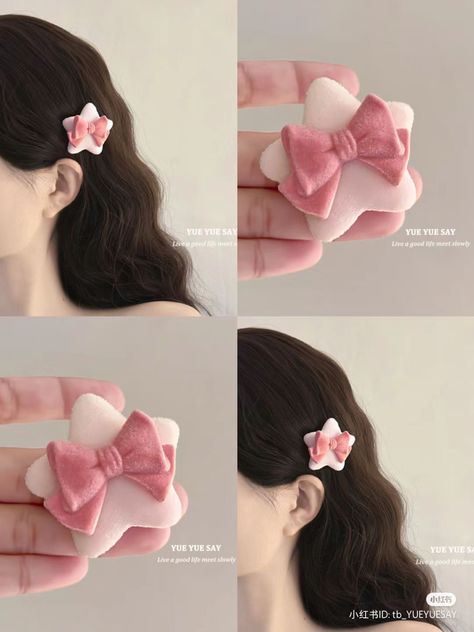 Kawaii Hair Clips, Hair Tie Accessories, Hair Clips Diy, Kawaii Hairstyles, Hair Accessories Collection, Kawaii Accessories, Hair Accessories Clips, Jewelry Accessories Ideas, Girly Accessories