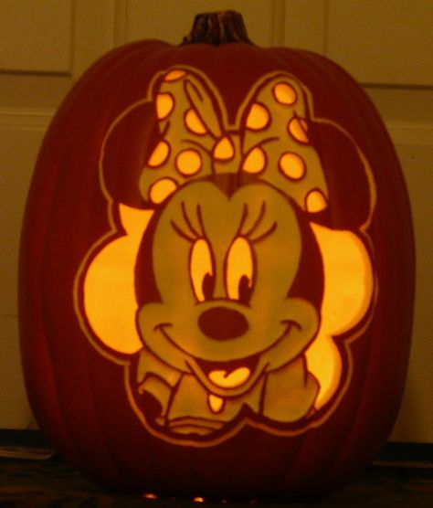 Minnie Mouse- 2019 Carved foam pumpkin-pattern by stoneykins.com Pumpkin Minnie Mouse, Daisy Duck Pumpkin Carving, Pumpkin Carving Minnie Mouse, Minnie Pumpkin Carving, Minnie Mouse Pumpkin Carving, Minnie Pumpkin, Pumpkin Idea, Minnie Mouse Pumpkin, Masquerade Party Decorations