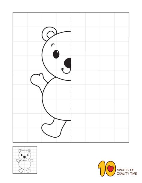 Symmetry Drawing Worksheets, Symmetry Drawing For Kids, Montessori Math Activities, Polar Bear Drawing, Drawing Worksheet, Symmetry Activities, Symmetry Worksheets, Envelope Printable, Polar Bear Craft