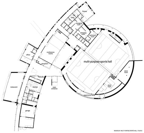 Gallery - Musholm Extension / AART architects - 18 Circle Floor Plan, Circle Structure, Circular Buildings, Hotel Floor Plan, School Building Design, Multipurpose Hall, Concept Models Architecture, Architecture Presentation Board, Architecture Design Drawing