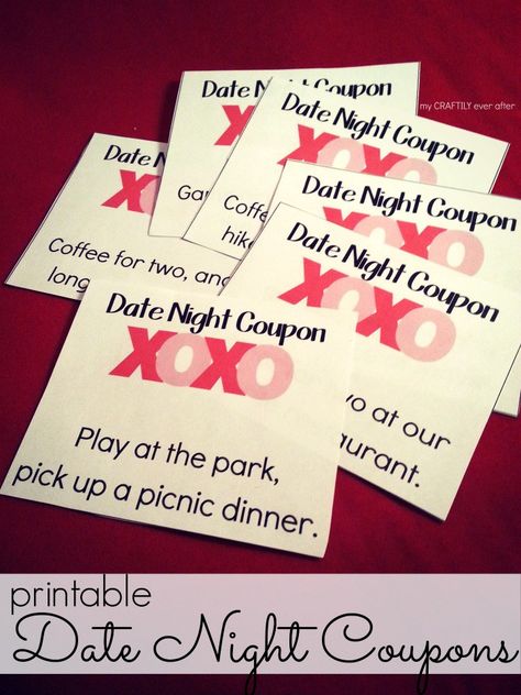 printable date night coupons for valentines day Date Night Coupons, Date Night Cards, Valentines Date Night, Six Photos, Date Night Gifts, Mexico Hotels, Printable Valentines, Valentines Day Date, Flirting Quotes Funny