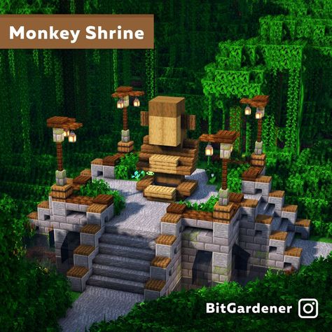 Minecraft Jungle House, Minecraft Japanese, Minecraft Statues, Statue Design, Rumah Minecraft Sederhana, Minecraft Structures, Bangunan Minecraft, Minecraft Farm, Minecraft Cottage