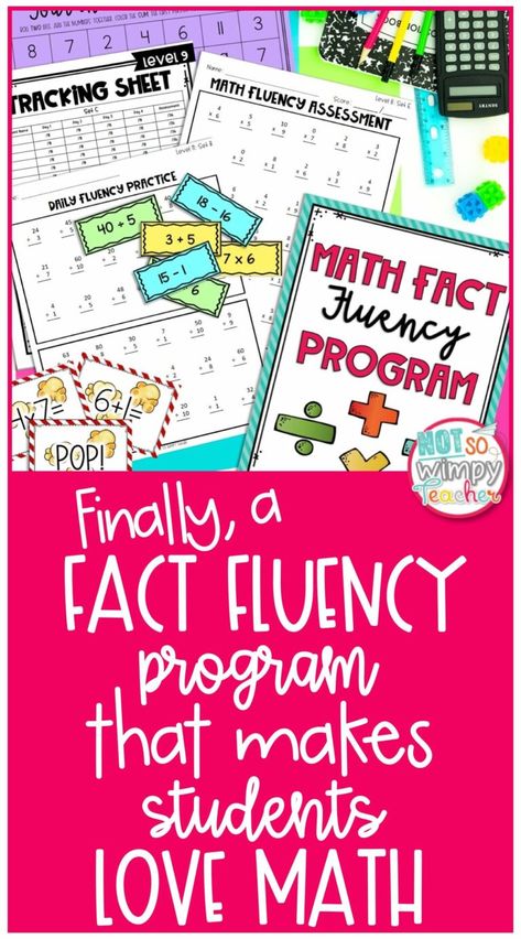 Finally, a Fact Fluency Program that Will Make Your Kids Love Math - Not So Wimpy Teacher Math Fact Games, Math Fluency, Math Fact Fluency, Teaching Third Grade, Fluency Practice, Fact Fluency, Speed Reading, Counting On, Love Math