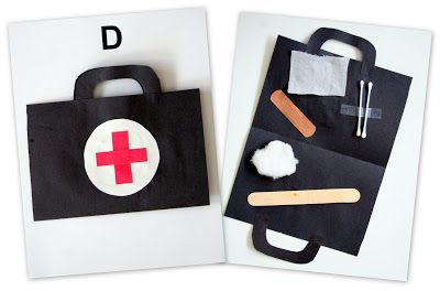 Preschool Corner: All About the Letter Dd D Is For Doctor Preschool, Doctor Activities, Doctor Bag Craft, Preschool Corner, Community Helpers Week, Doctor Craft, Medic Bag, Bee Project, Community Helpers Crafts