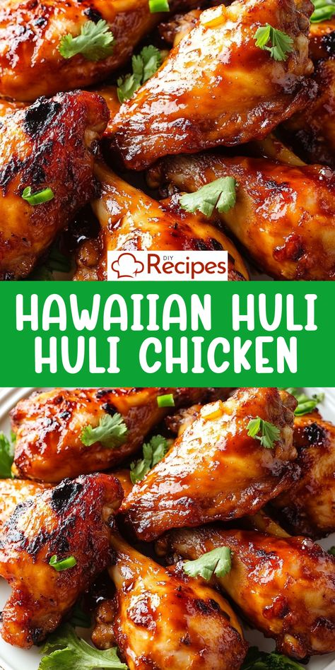 Make this Hawaiian Huli Huli Chicken at home! Juicy chicken thighs marinated in a delicious blend of pineapple, soy, and ginger. Hulk Huli Chicken, Hui Hui Chicken Hawaiian, Crock Pot Huli Huli Chicken, Hawaiian Garlic Chicken, Hawaiian Chicken Thighs, Shoyu Chicken Recipe Hawaii, Pineapple Chicken Thighs, Hawaiian Huli Huli Chicken, Hawaii Chicken