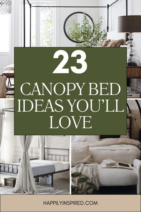 canopy bed ideas, canopy beds Antique Canopy Beds, Styling Canopy Bed, Canopy Bed Ideas With Curtains, Bedroom Design With Canopy Bed, Styling A Canopy Bed, Canopy Bed Low Ceiling, Modern Canopy Bed Ideas, Lights On Canopy Bed, Bed Ideas Canopy