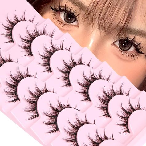 Anime Lashes, Lashes Natural Look, Manga Lashes, Cat Eye Lash, Asian Cosplay, Lashes Natural, Natural Eyelashes, Fake Lashes, Faux Mink Lashes