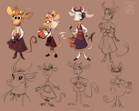 Cow Character Design, Cow Oc, Draw A Cow, Cow Character, Sheridan Animation, Cow Illustration, Character Designer, Animation Tutorial, A Cow