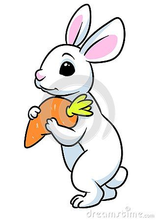 White rabbit funny cute carrot animal character illustration isolated image Animal Character Illustration, Carrot Drawing, Cute Carrot, Animal Character, White Rabbits, Rock Painting Art, White Rabbit, Unique Ideas, Rock Painting