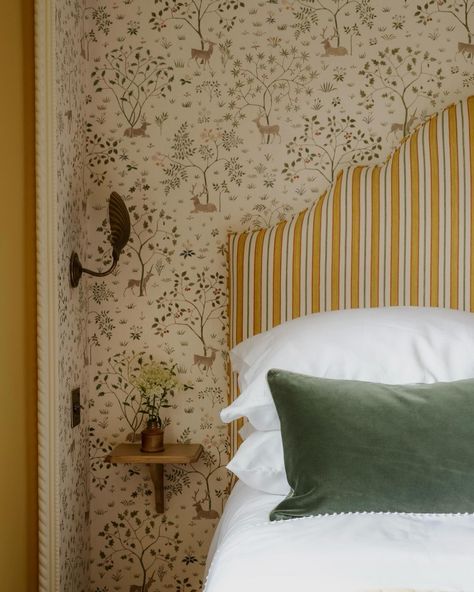 All Posts • Instagram Sudbury Yellow, Bed Alcove, Do Something Different, Cottage Bedroom, Room Walls, Favourite Colour, Wallpaper Bedroom, Guest Bedrooms, Guest Bedroom