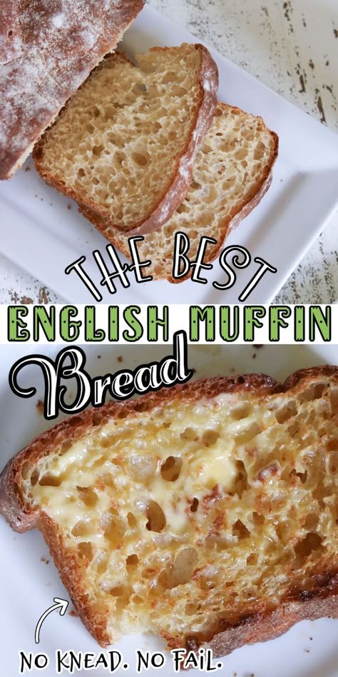 Bread No Knead, English Muffin Bread, Bread Maker Recipes, Artisan Bread Recipes, Muffin Bread, Food Bread, Bread Biscuits, Recipes Bread, Bread Machine Recipes