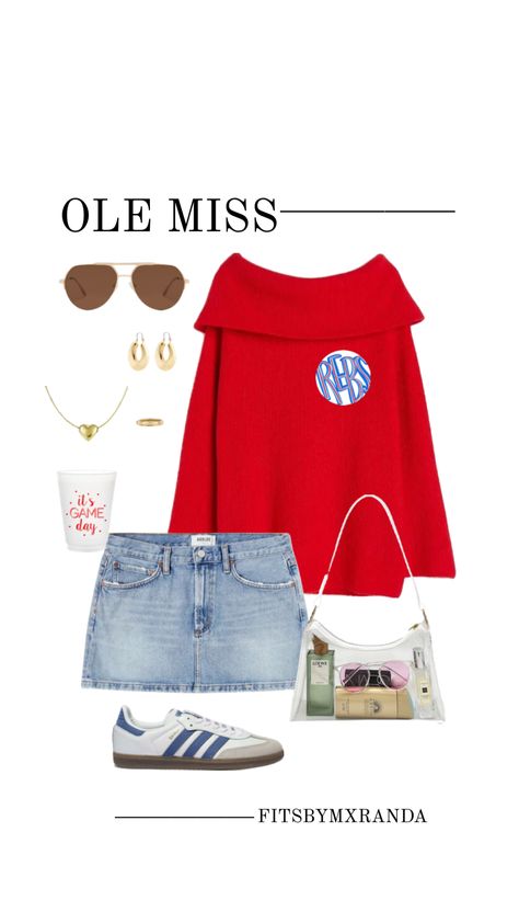 OLE MISS GAMEDAY FIT | Shop the look #outfitinspo #gameday #gamedayfit #gamedayoutfit #outfit #olemiss Ole Miss Gameday, Rush Week Outfits, Ole Miss Football, College Gameday Outfits, Hotty Toddy, Ole Miss Rebels, College Fits, Nashville Outfits, Ole Miss