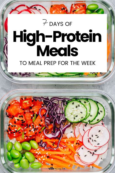 meal prep for the week Healthy Weekly Meal Prep For Two, Week Of High Protein Meals, High Protein Weekly Meal Prep, Weekly Meal Prep High Protein, Best High Protein Lunches, Easy High Protein Meal Prep Lunch, High Protein Meal Planning, High Protein Vegetarian Meal Plan, Protein Bowls Meal Prep