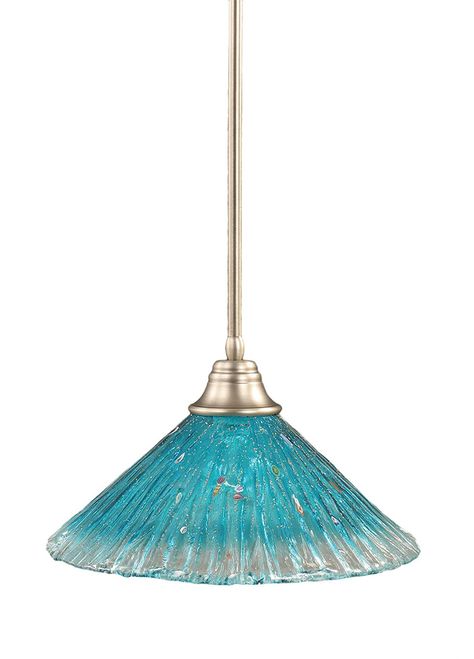 Toltec Lighting 26-BN-715 Stem Pendant Light Brushed Nickel Finish with Teal Crystal Glass, 16-Inch.   #lightfixtures #lighting #decor #lights #remodeling #pendantlight Bowl Pendant Light, Teal Lamp, Teal Decor, Glass Ceiling Pendant, Cottage Lighting, Vintage Bulbs, Bowl Pendant, Pendant Fixture, Porch Lighting