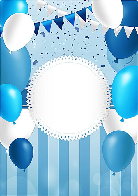 Blue Balloons Background, Birthday Background Wallpaper, Baby Birthday Invitation Card, Bos Baby, Birthday Background Design, 37th Birthday, Happy Birthday Blue, Birthday Party Images, Baby Birthday Invitations