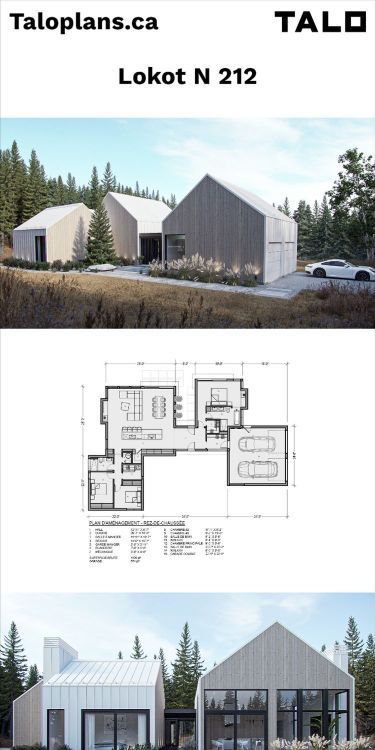 Build your dream home with TALO Plans - simple, affordable, and stress-free. #TALOPlans #HomeBuilding . #Nordic_Modern_House #Modular_House_Plans #Nordic_House_Plans #Scandinavian_House_Plan Nordic House Plans, Scandinavian House Plan, Scandinavian House Exterior, Angular Architecture, Scandinavian Modern House, Scandinavian House, Casa Hobbit, Narrow House Designs, Nordic House