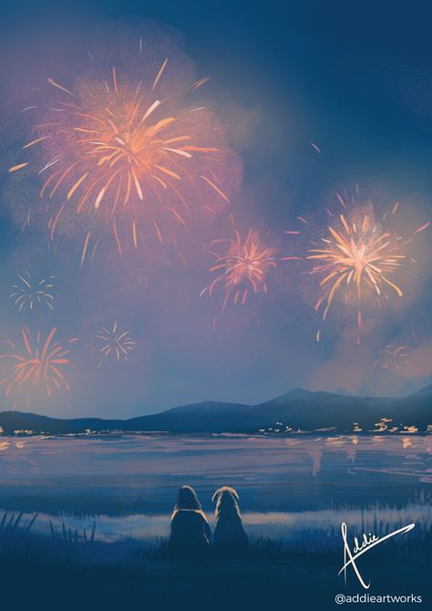 How To Draw Fireworks, Firework Painting, Fireworks Wallpaper, Fireworks Art, Sky Lights, Dog Girl, Sky Digital, Art Assignments, Fireworks Design