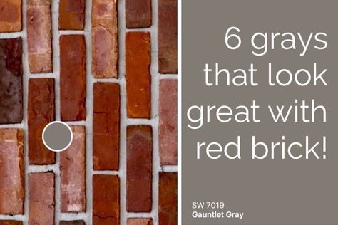 http://www.elegantpainting.com/gray-colors-that-go-with-red-brick/ Brick Paint Colors, Red Brick House Exterior, Exterior House Siding, Best Exterior Paint, House Paint Color Combination, Brick Decor, Siding Colors, Exterior Renovation, Red Brick House