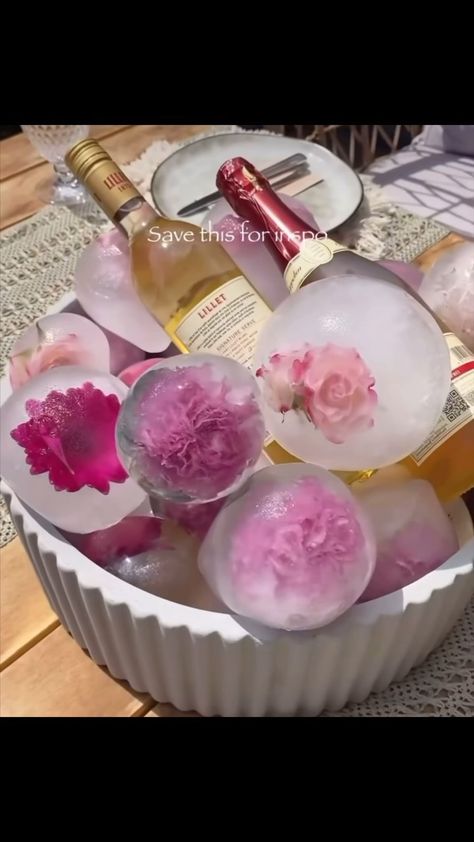 Jen Watson | Cleaning, Organizing, Home Tips & more. | Create beautiful decorative ice balls by putting a flower inside a balloon with water, then freezing… | Instagram Ice Decor, Organizing Home, Interior Tips, Ice Ball, Home Tips, Cleaning Organizing, Home Hacks, A Flower, Party Food