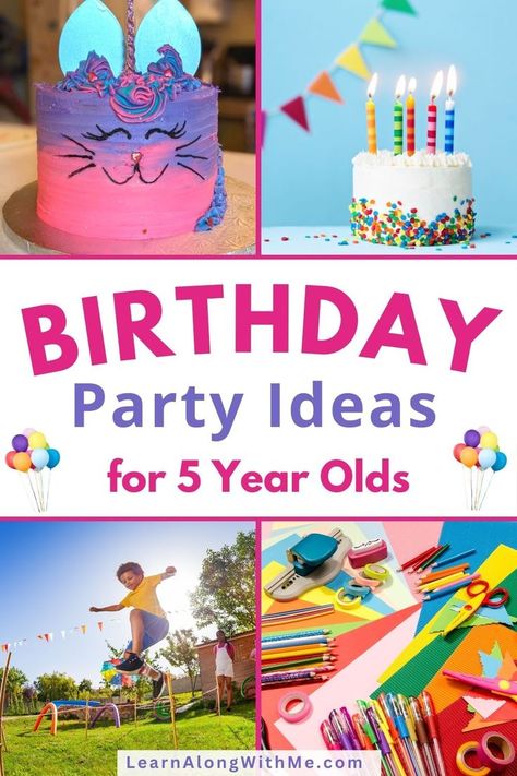 If your child is turning 5, check out these birthday party ideas for a 5 year old. 
They may help make organizing the party easier...and more fun. 

It includes some birthday theme ideas and activities to do and play at the party. 

#birthdaypartyideas5yearold   #birthday  #birthdaypartyideas     #kidsbirthdaypartyideas Outside Birthday Parties, Fun Birthday Ideas, Birthday Theme Ideas, 5th Birthday Girls, Party Activities Kids, Twin Birthday Parties, Winter Birthday Parties, Girls Birthday Party Themes, Summer Party Themes