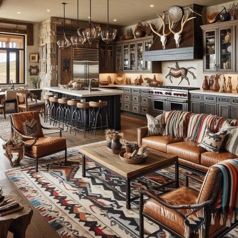 Western Lodge Decor, Small Western Living Room, Western Living Room Ranch Style, Vintage Western Home Decor, Cowgirl House, Western Rustic Home Decor, Western Home Decor Ranch Style, Western Home Decor Ideas, Western Houses