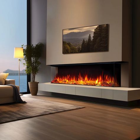 Wall Electric Fireplace, Hallway Furniture Storage, Built In Electric Fireplace, Feature Wall Living Room, Fireplace Tv Wall, Fire Places, Fireplace Insert, Living Room Decor Fireplace, Hallway Furniture