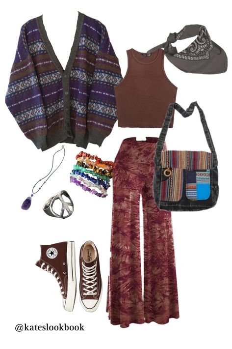 Boho Emo Outfits, Hippie Men Outfit, Boho Fashion Men, Earthy Hippie Outfits, Hippie Outfits For School, Comfy Hippie Outfit, 60s Hippie Outfits, Plus Size Hippie Outfits, Grunge Boho Outfits