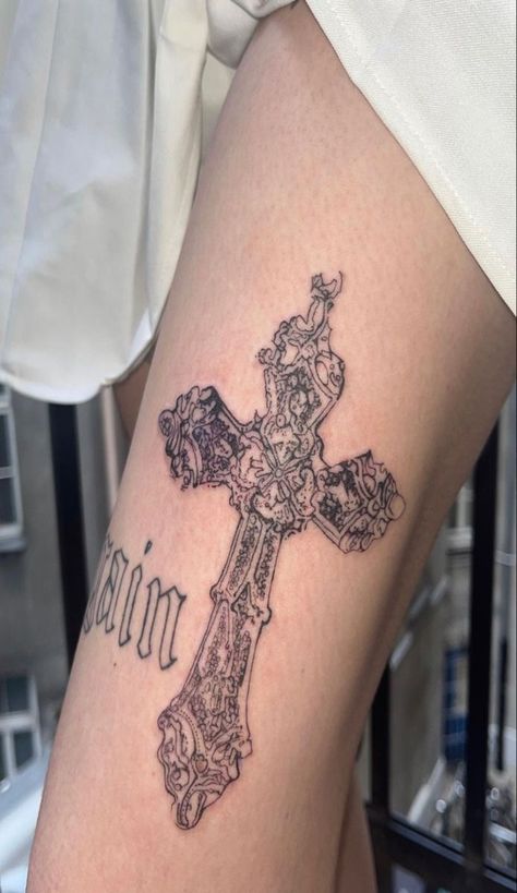 Sigil Tattoo, Handpoke Tattoo, 4 Tattoo, Photographie Portrait Inspiration, Dainty Tattoos, Dream Tattoos, Black Ink Tattoos, Cross Tattoo, Dope Tattoos