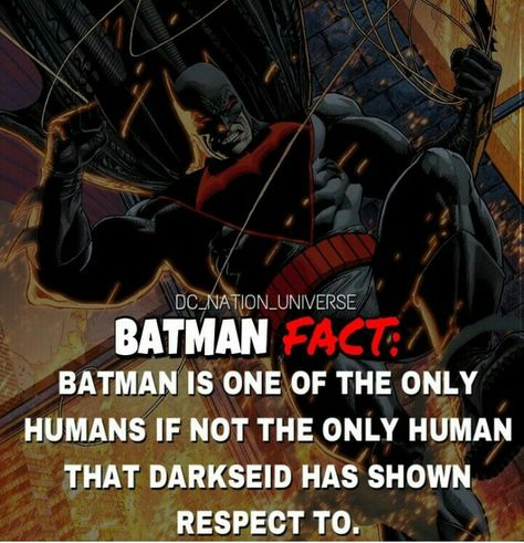 11/14/17 4:55a DC Batman and Darkseid Respect Because He's Batman. rahalnejraoui.com Dc Headcanon, Best Batman Quotes, Batman Facts, Dc Facts, Dc Comics Facts, Funny Batman, Comic Facts, Batman Meme, Batman Quotes