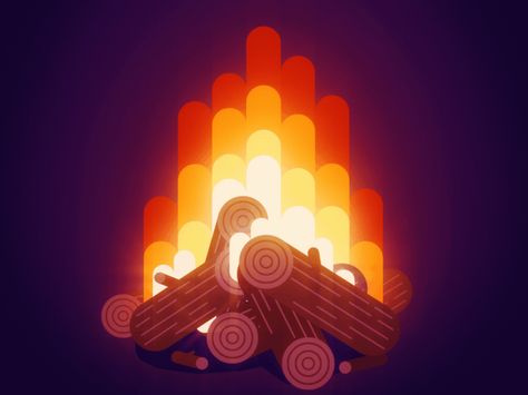 Camp Fire by Blackbox Visual Animation Illustration Motion, 2d Fire Animation, Fire Motion Graphic, Motion Graphics Animation Inspiration, Gif Animation Ideas, Campfire Gif, Fall Animation, Fire Graphic Design, Flame Animation