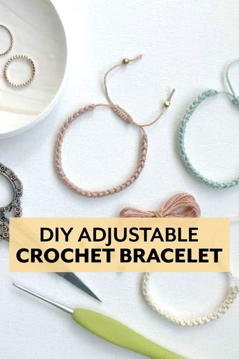 Cord Bracelet Diy, Crochet Bracelet Pattern, Crochet Bracelets, Bracelet Crochet, Knit Bracelet, Crochet Beaded Bracelets, Crochet Jewelry Patterns, Crochet Cord, Crochet Jewellery