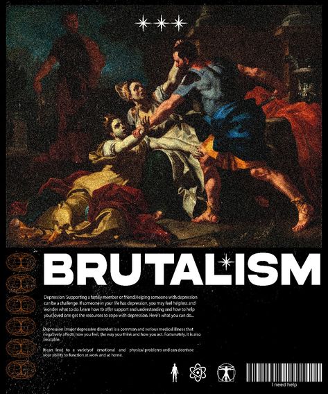 Neo Classical Poster, Neo Brutalism Graphic Design, Brutalist Graphic Design, Brutalism Graphic Design, Brutalism Poster, Neo Brutalism, Graphic Design History, Teaching Graphic Design, Brutalist Design