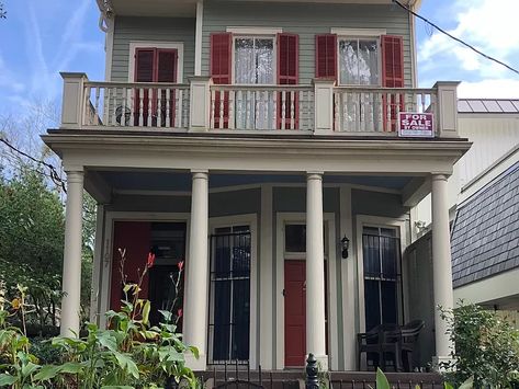 Wood Columns, Garden District, New Orleans Homes, Multi Family Homes, Decorative Mouldings, Brick Patios, Local Restaurant, Beautiful Chandelier, Stately Home