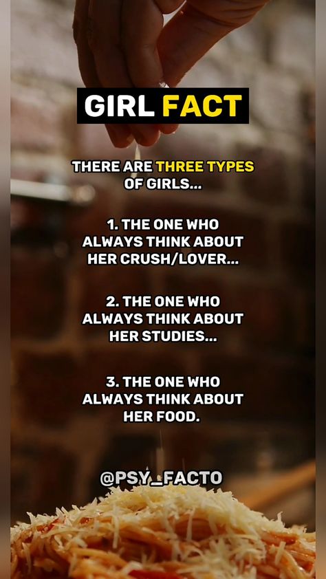 Facts About Girls: There Are Three Types Of Girls Facts About Girls Feelings, Female Facts, Boys Facts, Facts About Girls, Girly Facts, Boy Facts, Facts About Guys, Women Facts, Crush Facts