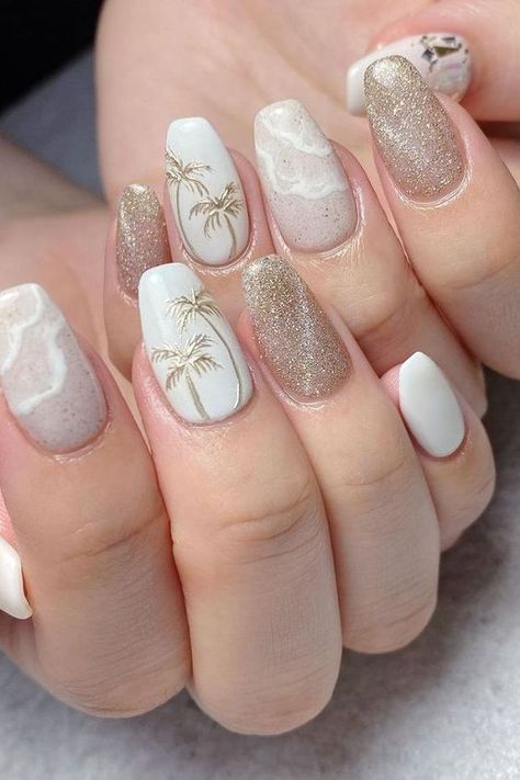 #nailart #naildesign #nailtrend #viralnailtrend #trendingnailart #nailsofinstagram #nailenhancements #nails #acrylicnails #gelnails #nailstoinspire #nailartclub #nailjunkie #nailtrend #nailporn #cutenails #glitternails #nailgoals #nailed #nailswag #clawaddict #nailinspo #nailinspiration #christmasnails #getnailed #stilettonails #almondnails #coffinnails #roundnails #squarenails #ballerinanails #squareroundnails #longnails #shortnails #partynails #themednails #nailstyle #trending #funkynails #cel #nailtrends #springnails #nails #manicure #springmanicure #naildesigns #nailart #manicure3883 Beach Style Nails, Beachy Christmas Nails, White Nails With Palm Tree, Neutral Hawaii Nails, Beach Christmas Nails, Christmas Beach Nails, Key West Nails, Winter Beach Nails, Aquarius Nail Art