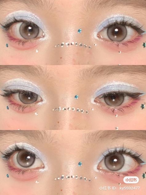 Txt Inspired Makeup, Cinnamoroll Makeup Look, Txt Makeup Inspired, Txt Makeup, Doyun Makeup Look, Cinnamoroll Cosplay, Cinnamoroll Makeup, Cinnamoroll Outfit, Doll Eye Makeup