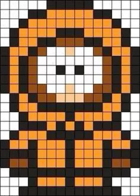 South Park Perler Bead Patterns, South Park Perler, Perler Templates, Modele Pixel Art, Kenny South Park, Graph Paper Drawings, Easy Perler Beads Ideas, Easy Pixel Art, Pixel Art Templates