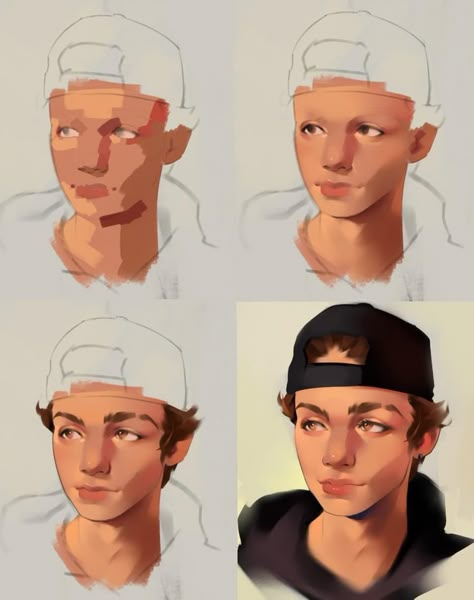 Face Rendering Digital Art, Digital Colouring Tips, Painting Skin Digital, How To Paint Skin Digitally, Skin Rendering Digital Art, How To Render Face, Skin Painting Tutorial Digital Art, Skin Coloring Tutorial Digital, Skin Tutorial Digital Art