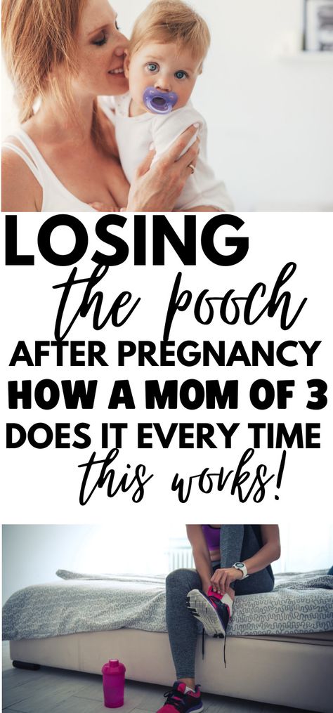 How this mom of three lost the pooch after three pregnancies, and her best tips to help you do it too. #newmommy #postpartum #postpartumpooch #weightloss #breastfeeding Postpartum Advice, Postpartum Tummy, Mommy Pooch, Post Pregnancy Workout, Postpartum Health, Third Pregnancy, Flatten Tummy, Baby Workout, Mom Of Three