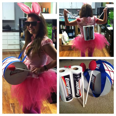 #halloween2013 energizer bunny DIY Diy Bunny Costume Women, Bunny Costume Kids Diy, Kids Bunny Costume Diy, Diy Energizer Bunny Costume, Rabbit Costume Diy, Bunny Diy Costume, Mean Girls Halloween Costume Bunny, Energizer Bunny Costume, October Feels