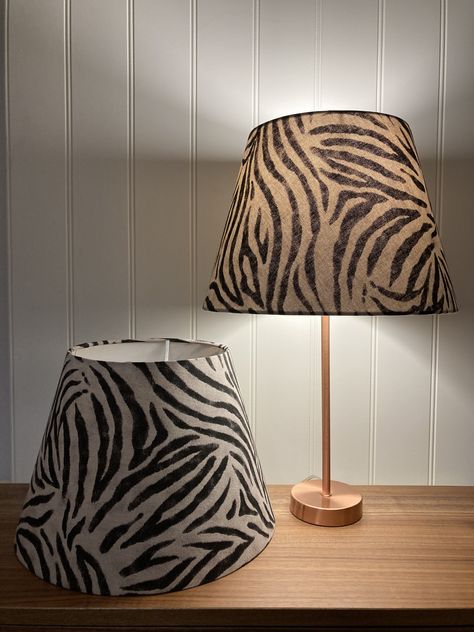 Zebra Lamp, Linen Lamp, Linen Lamp Shades, Feature Light, Printed Linen, Zebras, Animal Theme, Lamp Shades, Lampshades