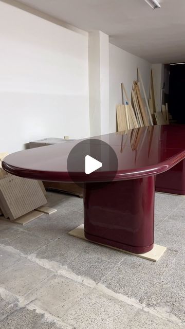 Buket Hoscan Bazman on Instagram: "Moon high glossy lacquer in burgundy 🔥 Available in custom sizing and different colors." Burgundy Dining Table, Burgundy Dining Room, Burgundy Furniture, Red Dining Table, Norway House, Burgundy Interior, Color Palette Living Room, Red Furniture, Lacquer Furniture