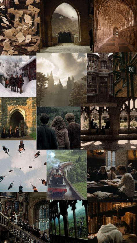 Harry Potter Aesthetic Dark, Aesthetic Private School, Fantasy World Aesthetic, Private School Aesthetic, Aesthetic Wallpaper Collage, Dark Harry, Harry Potter Phone, Harry Potter Harry, World Aesthetic