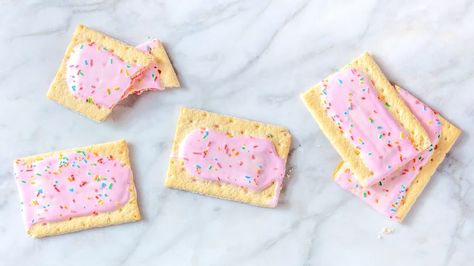 The Surprising Reason Pop-Tarts Are Banned In Other Countries Pop Tart Flavors, Eggo Waffles, Strawberry Pop Tart, Blue Icing, Diy Gallery Wall, Blush On Cheeks, Strawberry Milkshake, Food Dye, Wild Berry