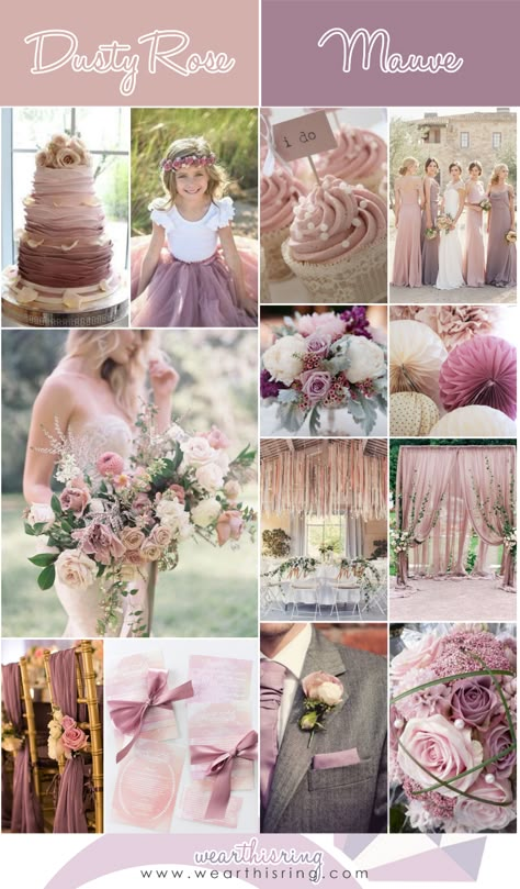 Pink And Purple Wedding, Wedding Color Combinations, Pink Wedding Colors, Mauve Wedding, Wedding Flutes, Dusty Rose Wedding, Wedding Scene, Blush Pink Weddings, Have Inspiration