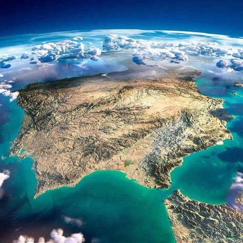 World Geography Map, Nasa Pictures, Iberian Peninsula, World Geography, Space Pictures, Relief Map, Across The Universe, Earth From Space, Aerial Photo