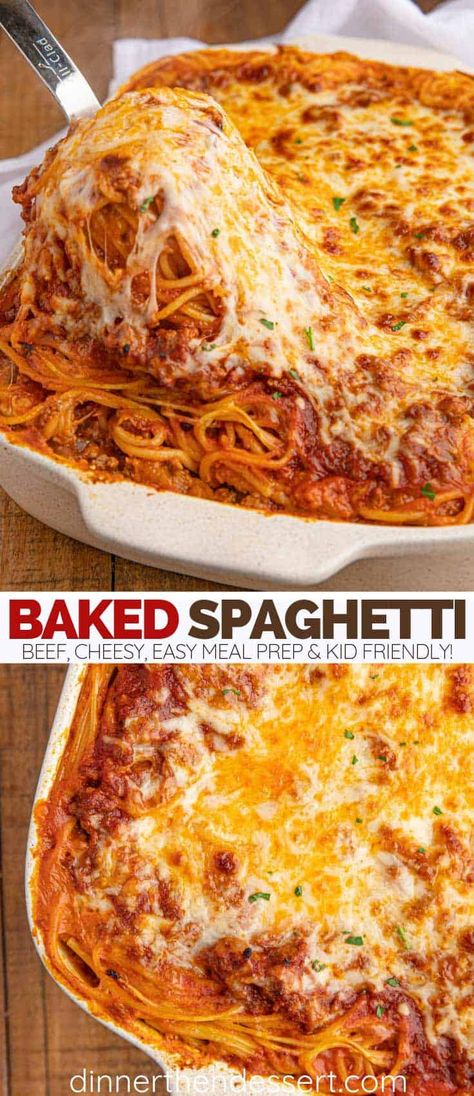 Ultimate Spaghetti Bake, Pasta Kids Love, Twice Baked Spaghetti, Kid Friendly Pasta, Macaroni Dishes, Ultimate Spaghetti, Family Casseroles, Easy Baked Spaghetti Recipe, Cheesy Baked Spaghetti