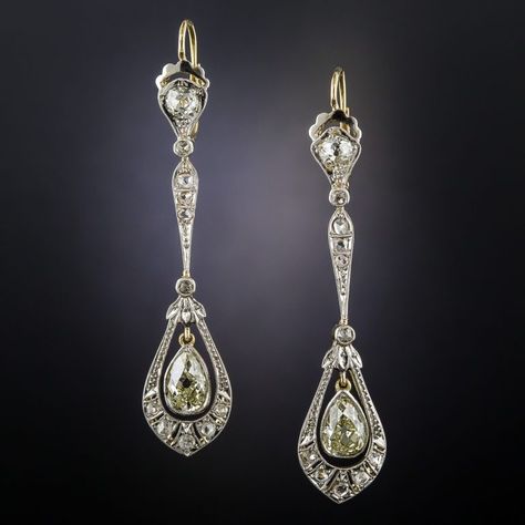 Edwardian Jewelry Gallery | Antique Jewelry University Ear Drops, Edwardian Jewelry, Pearl And Diamond Necklace, Pearl And Diamond Earrings, Deco Jewelry, Antique Earrings, Diamond Drops, Diamond Drop Earrings, Art Deco Jewelry